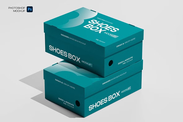 Shoe Box Mockups – High-Quality Designs for Stylish Packaging | Editable PSD and AI Files Download